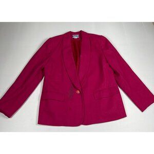 Pendleton Women 14W Pink Virgin Wool Blazer Jacket Made in USA Professional